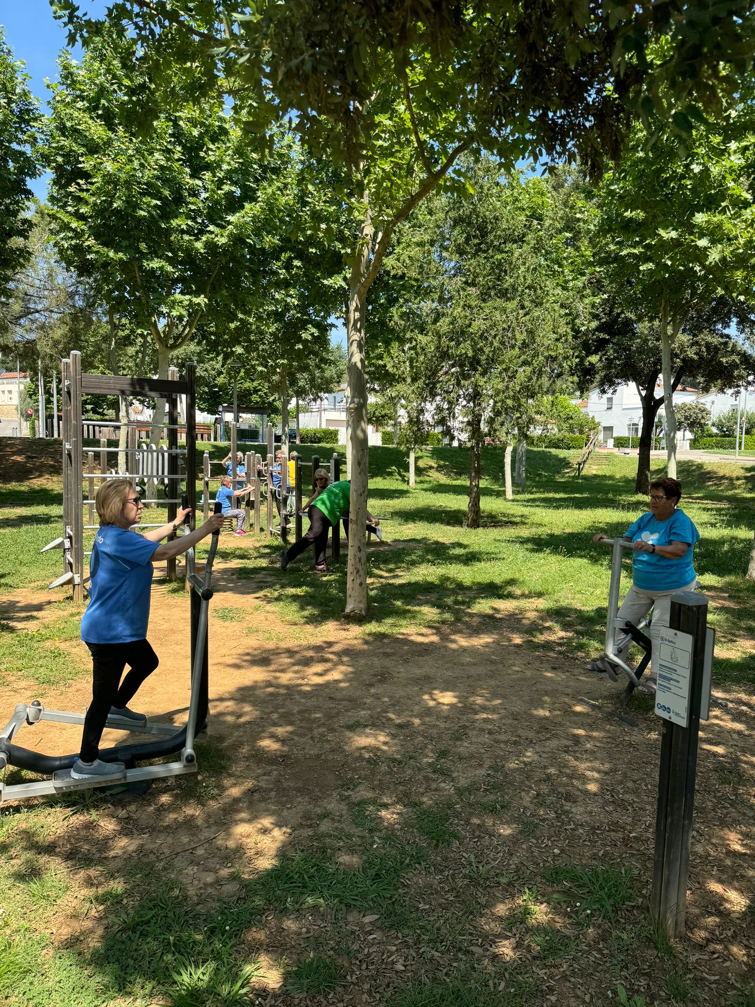 Sessió d'exercicis al parc de salut